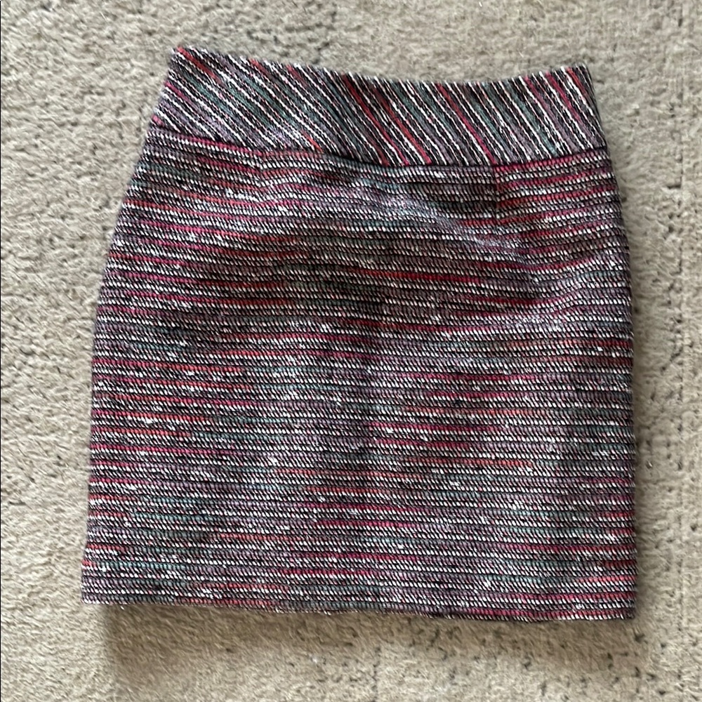 Loft Striped Multicolor Textured Winter Business Casual Women's Mini Skirt, S. 2